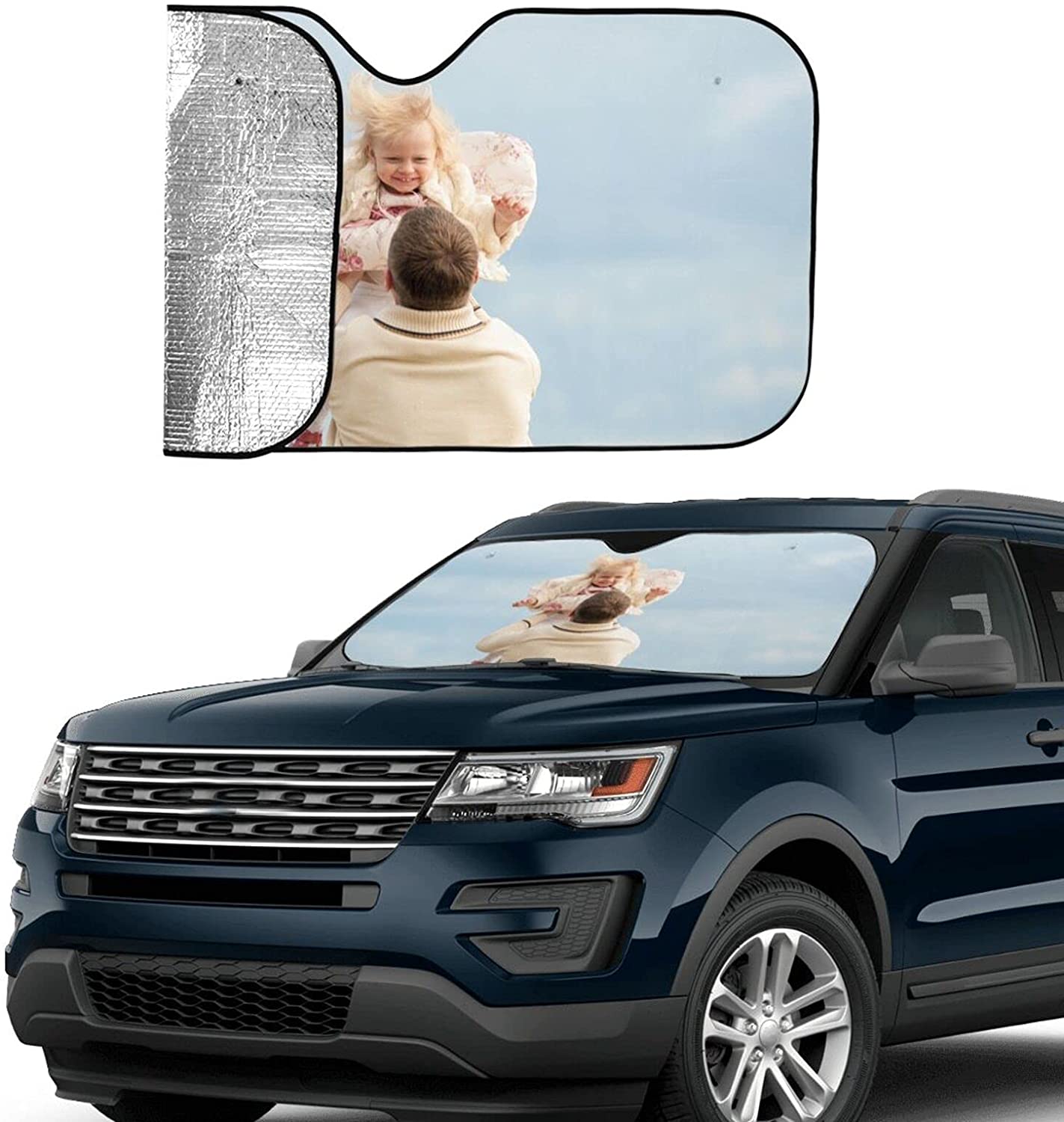 Car sunshade Custom Car Windshield Sun Shade Personalized Your Own Front Car Sunshade Blocks UV Rays SunSTYLE FOR CAR-green. 