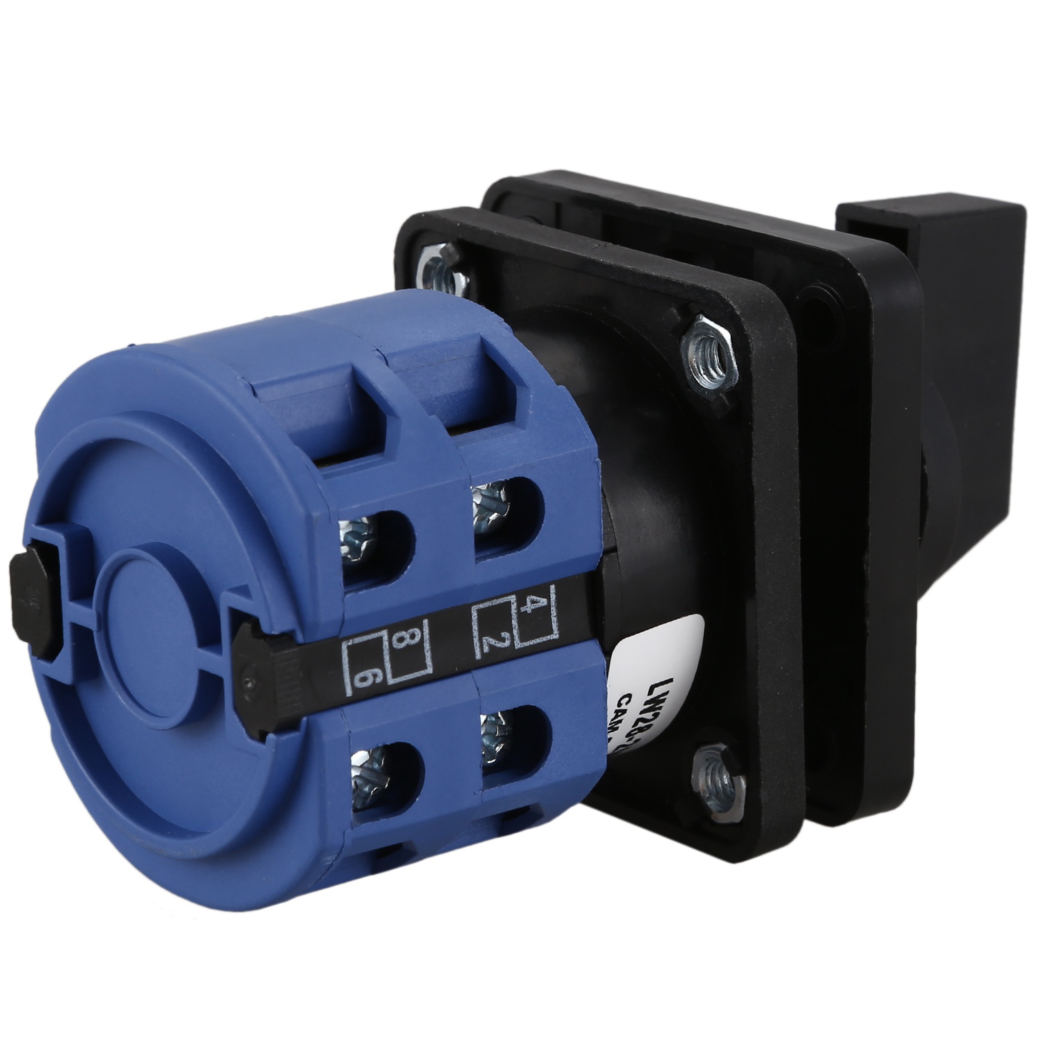 AC660V 25A 2-Pole 3-Position Momentary Plastic Rotary Changeover Switch Blue+Black. 