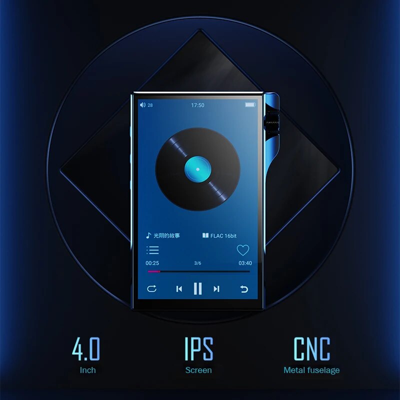 Original Q8 HiFi Player, Yophoon Lossless MP3 Bluetooth Music Player 4 Inch Touch Screen DSD256 24Bit 192kHz. 