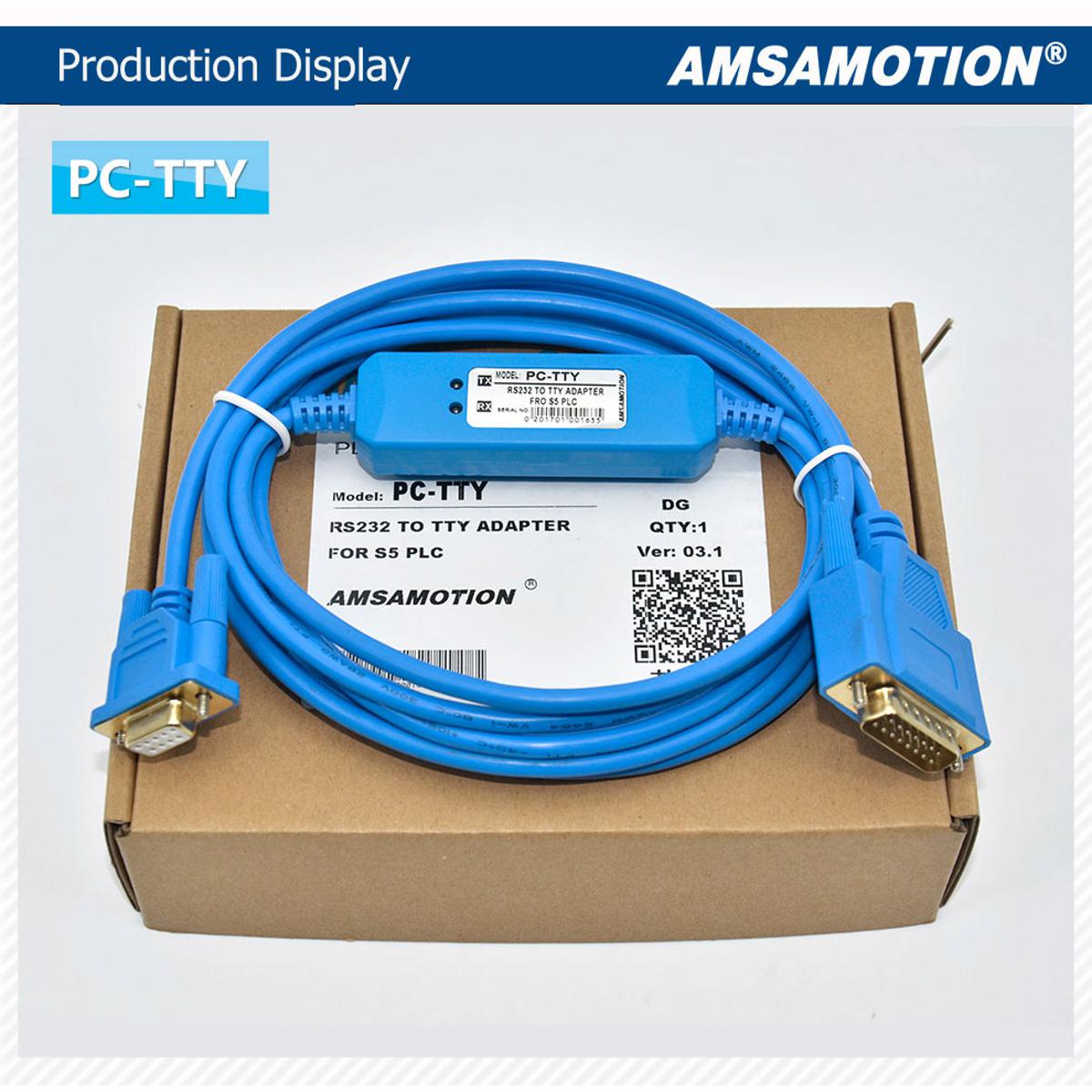 PC-TTY Amsamotion 6ES5734-1BD20 Cable Suitable Siemens S5 Series PLC Programming Cable