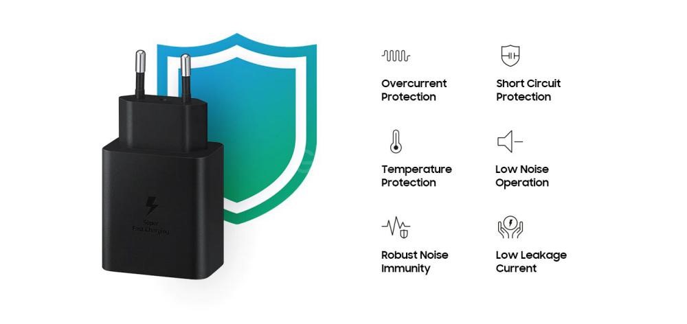 Samsung 45W PD Super Fast Charger 2.0 with Type C to Type C data cable. 45 watt fast charger samsung. 