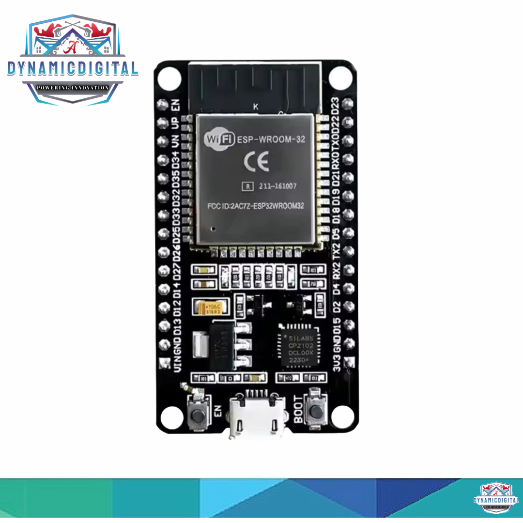 ESP-32 Wifi, Bluetooth, Dual Core Chip Development Board (ESP-WROOM-32). 