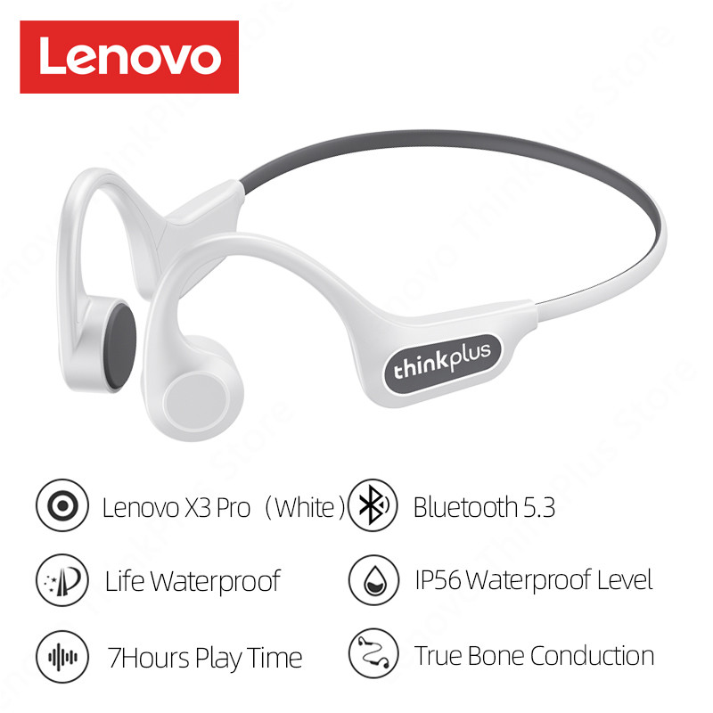 Lenovo Bone Conduction Earphones X3 Pro Simple Operation Easy to Grasp Headset High Quality Earbuds Suitable for Ear Canal. 