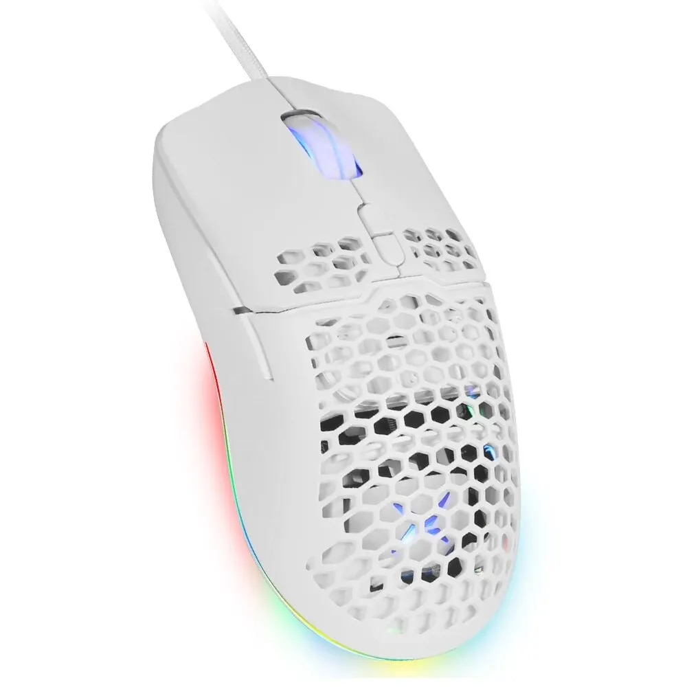 Delux M700 Wired Gaming Moses Ergonomic Lightweight Mouse with A825 Sensor 7200DPI RGB Light Effect Teflon Foot Pads. 