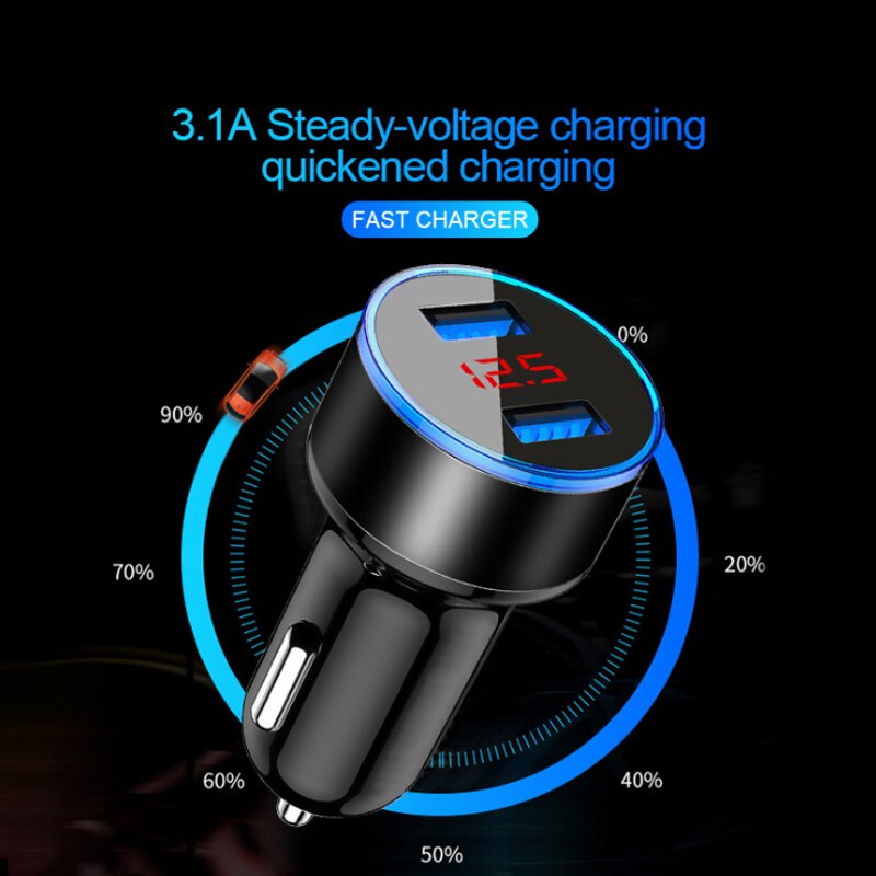 【happy one】Type-C USB Charging Cable Phone Adapter For Samsung A12 A42 A50 A71 A51 3.1A Fast Charging Dual USB Charger. 