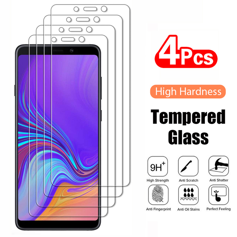 SAKURA 4PCS Tempered Glass For Samsung Galaxy A3 A5 A7 A6 A8 J4 J6 Plus 2018 J2 J3 J5 J7 2016 A750 A9 2018 Screen Protector Film Glass