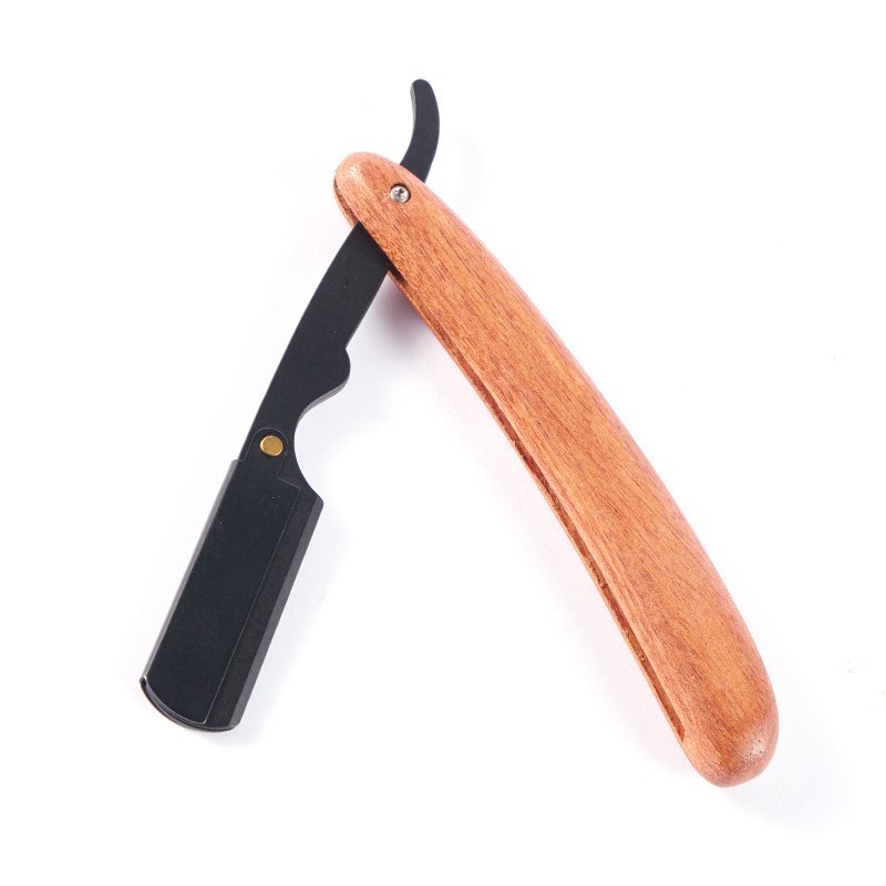 Men's Professional Barber Razor Pear Flower Wood Manual Folding Shaving Shave Stainless Steel Straight Razor Beard trimmer. 
