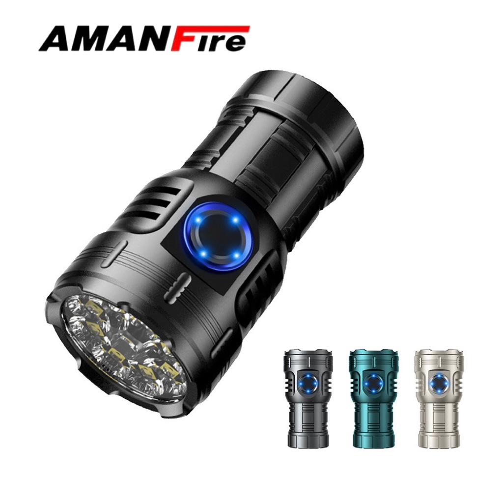 Amanfire F80 Mini Tactical Flashlight 8*XPG LED Light Camping Super Bright Ultra Bright Torch High Power Portable Keychain Lamp