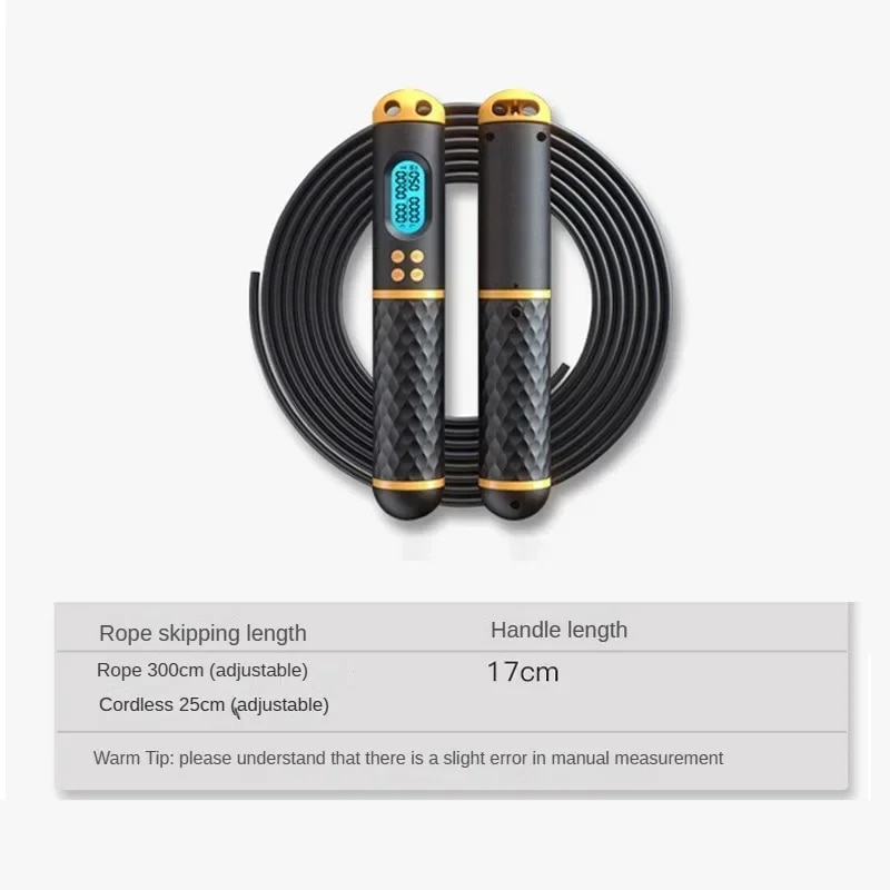 2 In 1 Multifun Skipping Rope With Digital Counter Speed Professional Ball Bearings And Non-slip Handles Jumps And Calorie Count. 
