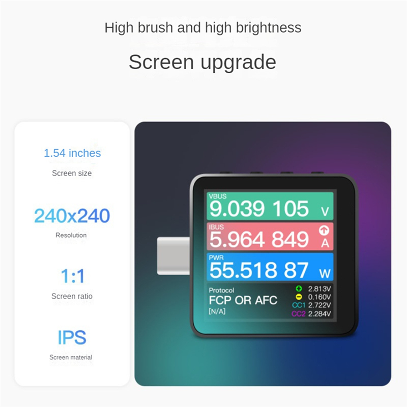 Power-Z KM003C USB-C Fast Charging Tester PD3.1 Voltmeter and Ammeter. 