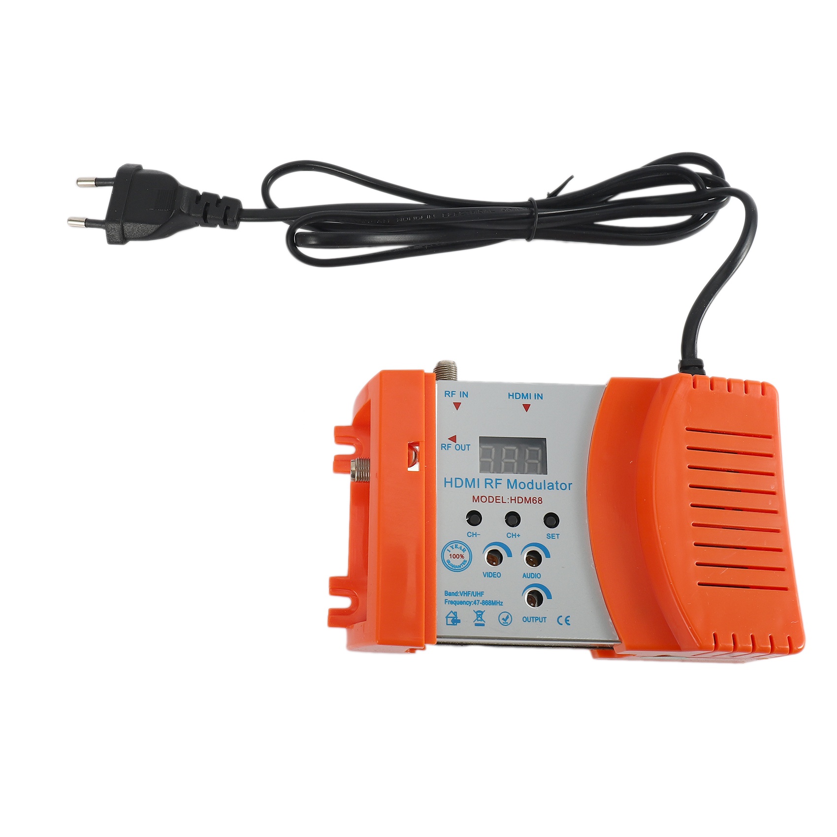 HDM68 Modulator Digital RF Modulator AV to RF Converter EU Plug. 