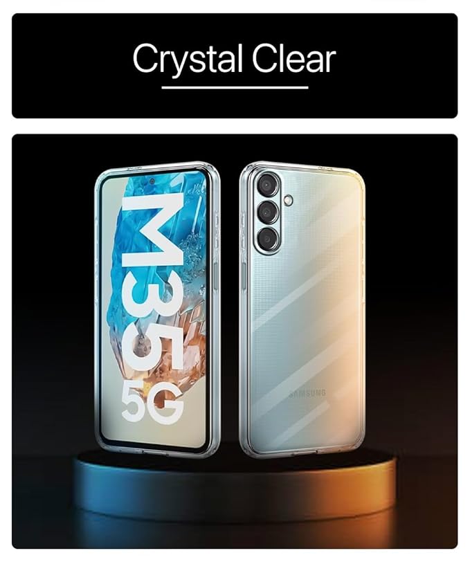 Samsung M35 5G Flexible Clear Transparent Soft TPU Back Case Cover. 