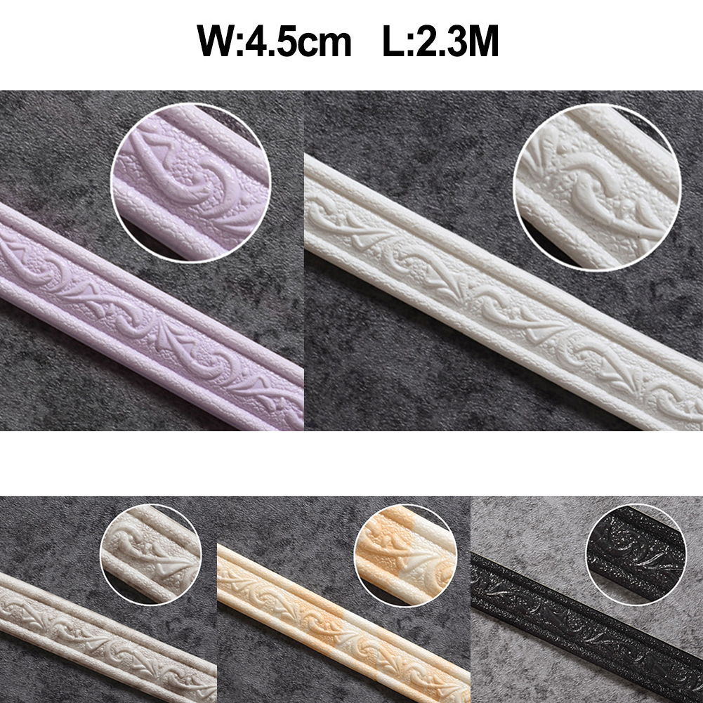 Skirting Border Wall Trim Line 3D Decorative Edging Environmental Foam Border Frame Multi-purpose Strip Waist Line Wall Sticker. 