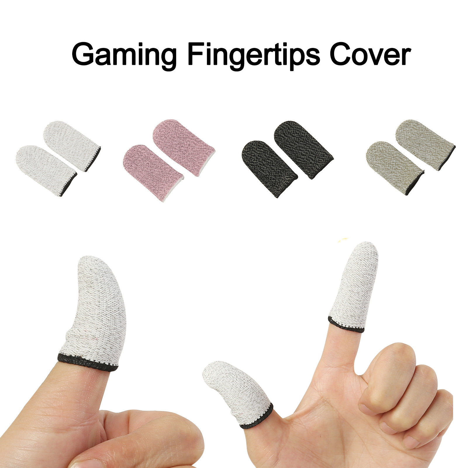Gloves suitable for 1 pair of finger sleeves, transparent gaming fingertip sleeves, air thumb luminous anti-slip touch screen fingers, PUBG mobile game
