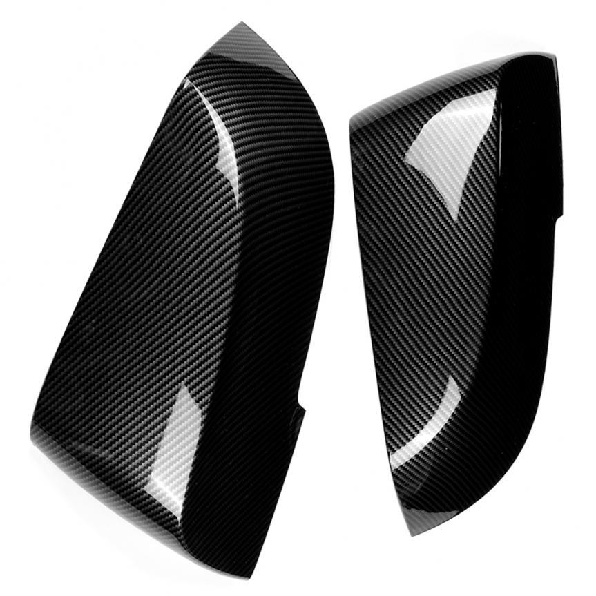 2pcs Black Carbon fiber Rear view mirror Cover Trim for Ford Focus 2015-2017