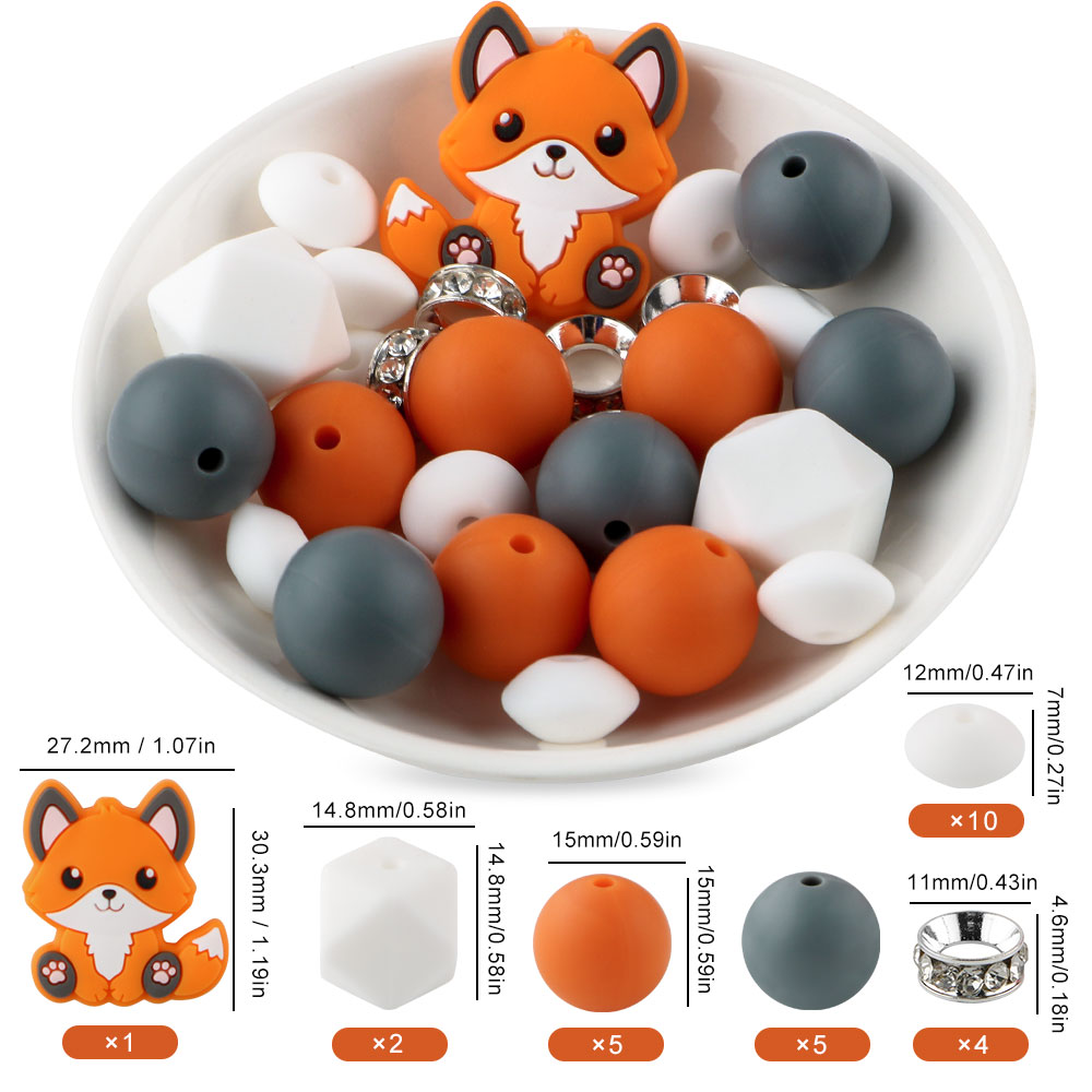 Mixed Styles Set Silicone Beads Silicone Focal Bead DIY Handmade Accessories For Making Jewelry Beaded Pen Keychains