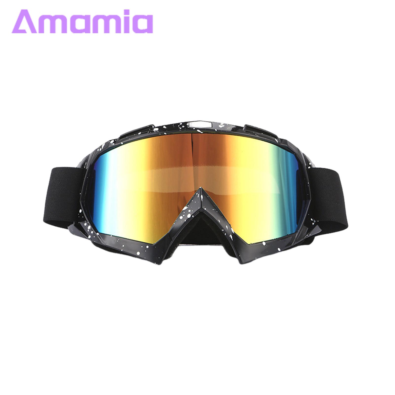 High-density Foam Ski Goggles Anti-slip Ski Goggles Motor Cycling Sunglasses with Uv Protection Clear View Windproof for Off-road Racing Adjustable Band for Snowboarding Goggles