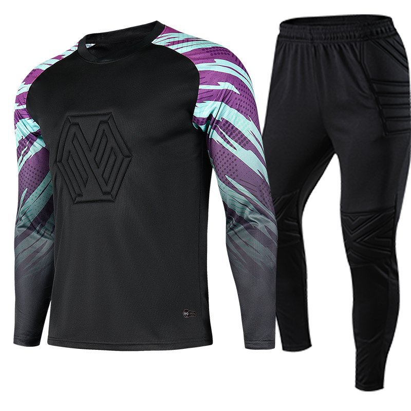 keeper form, football goalkeeper jersey, equipped with children and adults with the same anti-collision cushion, sho-absorbing goalkeeper set. 