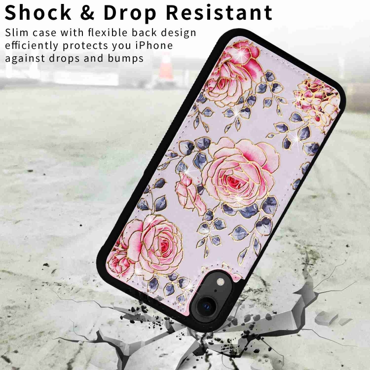 For iPhone XR Printed Double Buckle RFID Anti-theft Phone Case. 