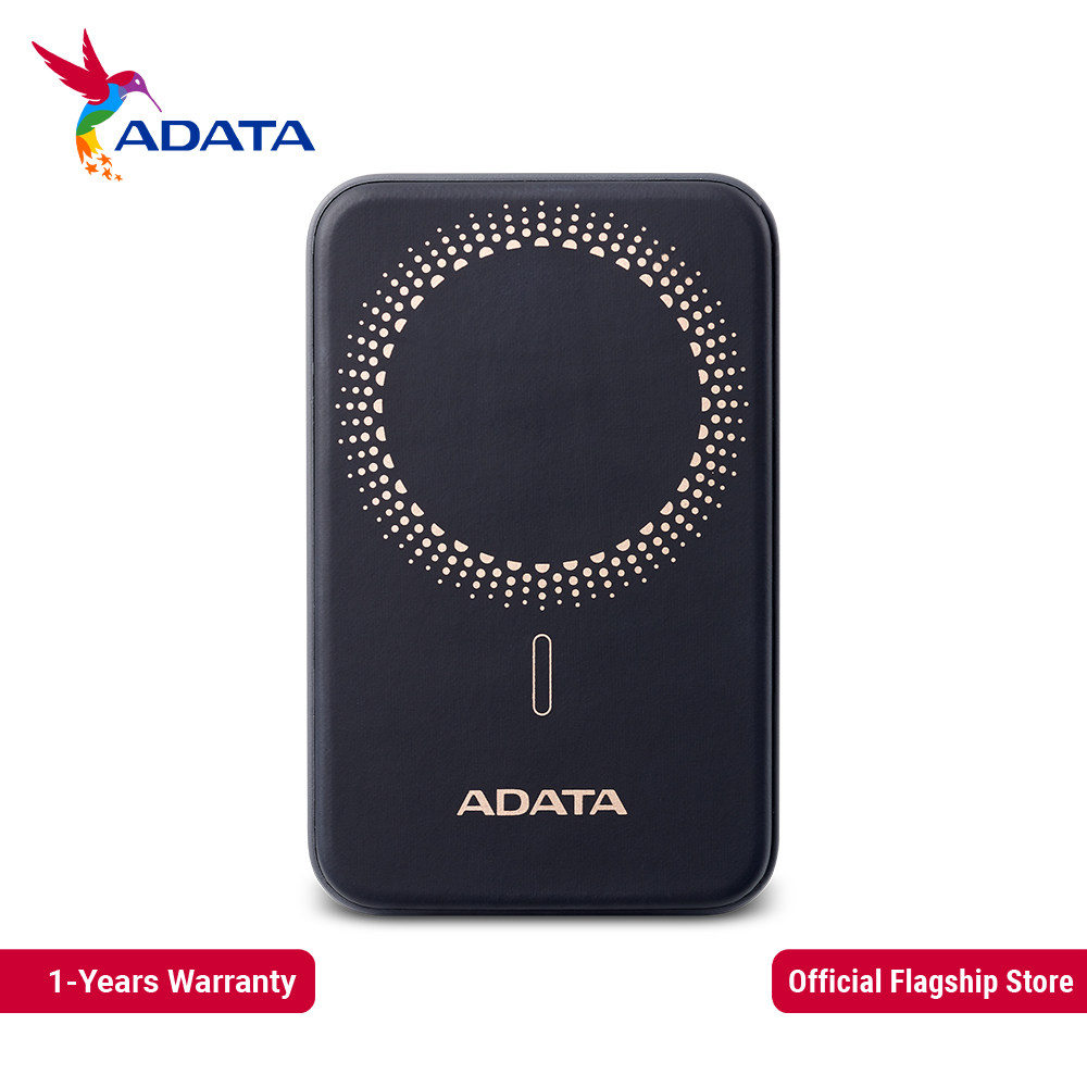 ADATA R100 10000mAh Magnetic Power Bank - Portable magnetic wireless charging - QC/PD 20W fast charging - Simultaneous 3-device charging - Multiple circuit protection mechanisms - Integrated foldable stand designed into back plate