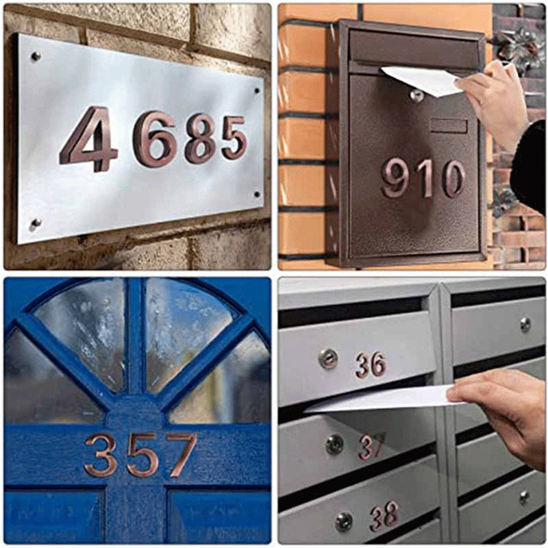 3D 0-9 Digits Room Gate Number Building Door Address Apartment Floor Hotel Number Sticker Plate House Number Easy to Use. 