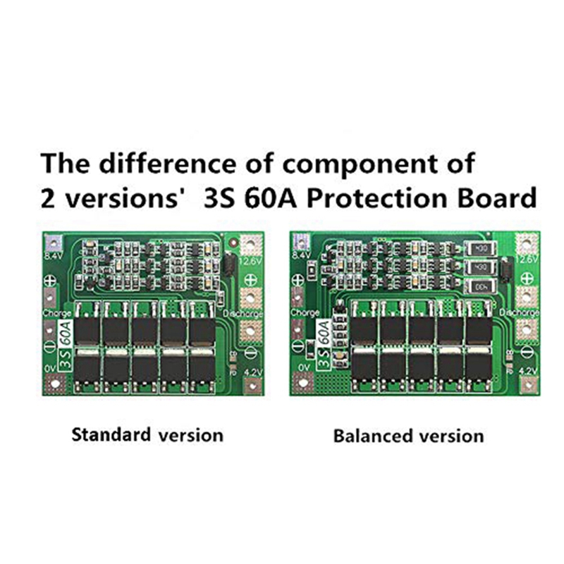 3S 60A Bms Board Lithium Li-Ion 18650 Protection Board With Balance For Drill Motor 11.1V 12.6V 18650 Lipo Cell Module. 