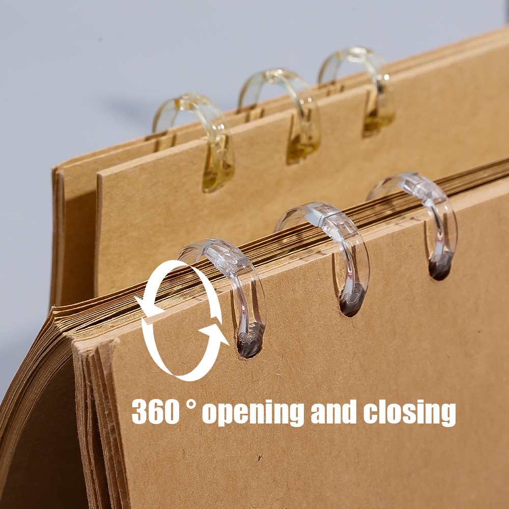 1/5Pcs Stationery Binder Clip Office Supplies Ring Binder Loose-leaf File Folder Accessory Notepad 3 Holes Refillable Metal Notebook Binding Hoops Multicolor. 