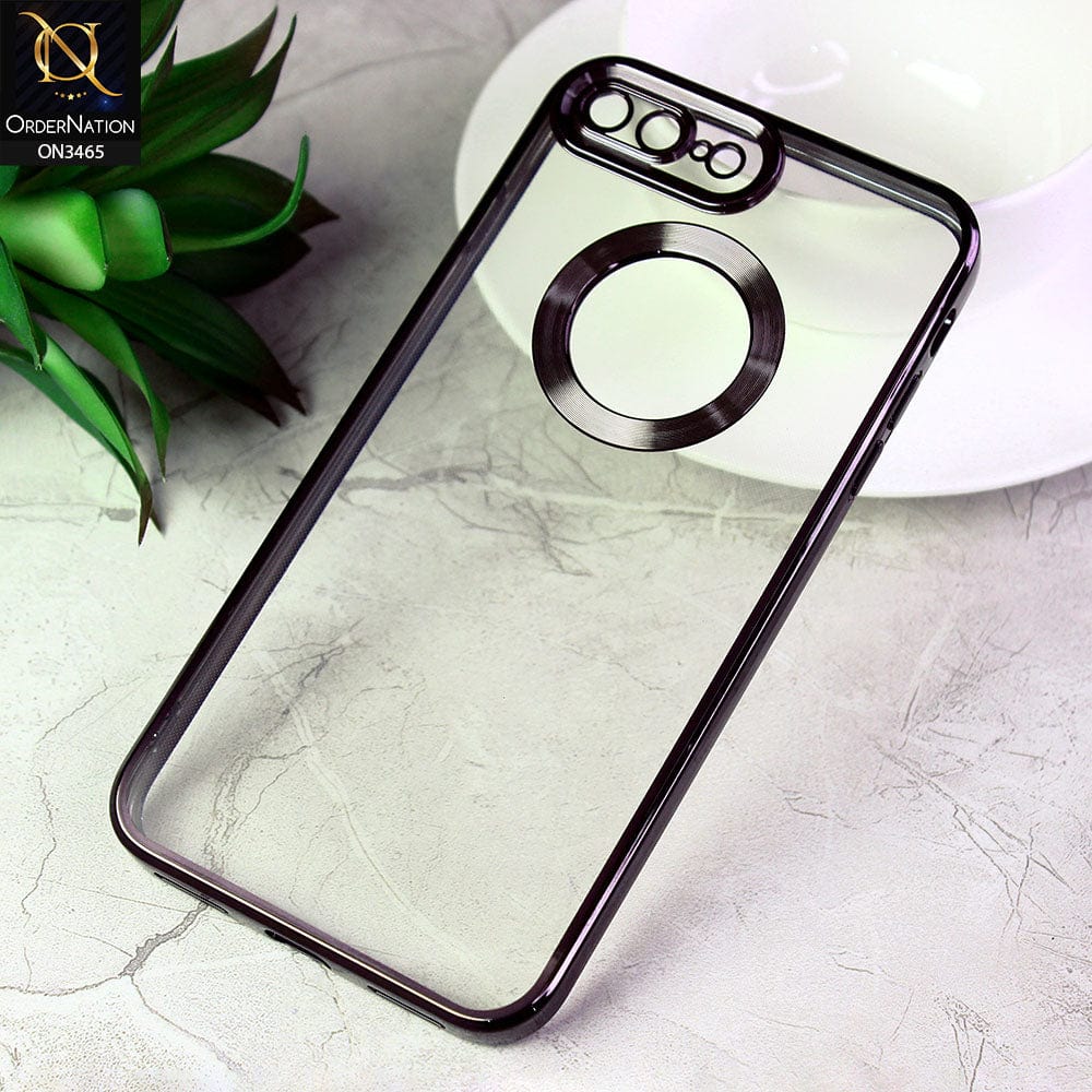 For Iphone 7 Plus \ 8 Plus Cover White Translucent Frosted Feel Color Borders Logo Hole With Camera Protection Clear Back Case