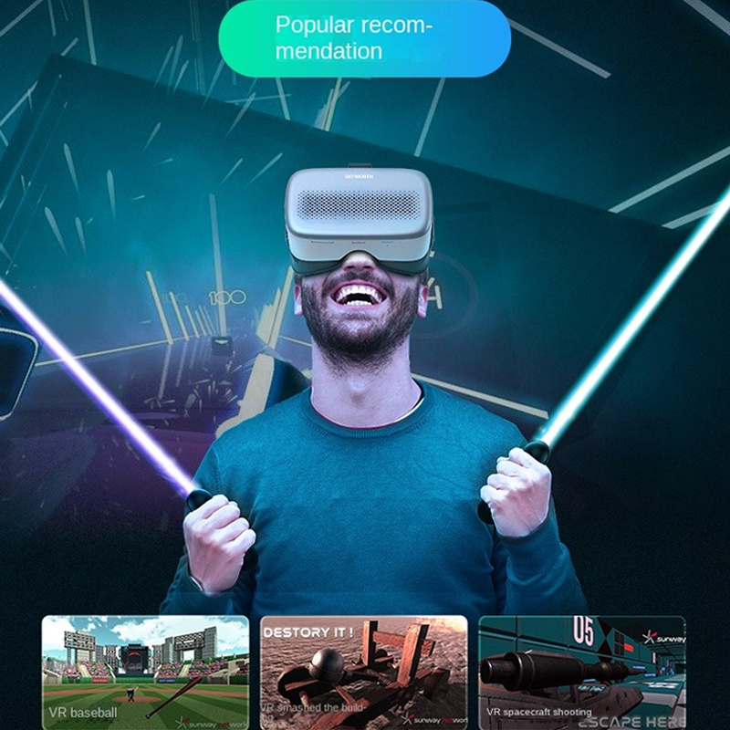 Skyworth S802 4K VR Helmet All-in-one Machine Panoramic Sound Smart VR Glasses Smart Home Game New. 