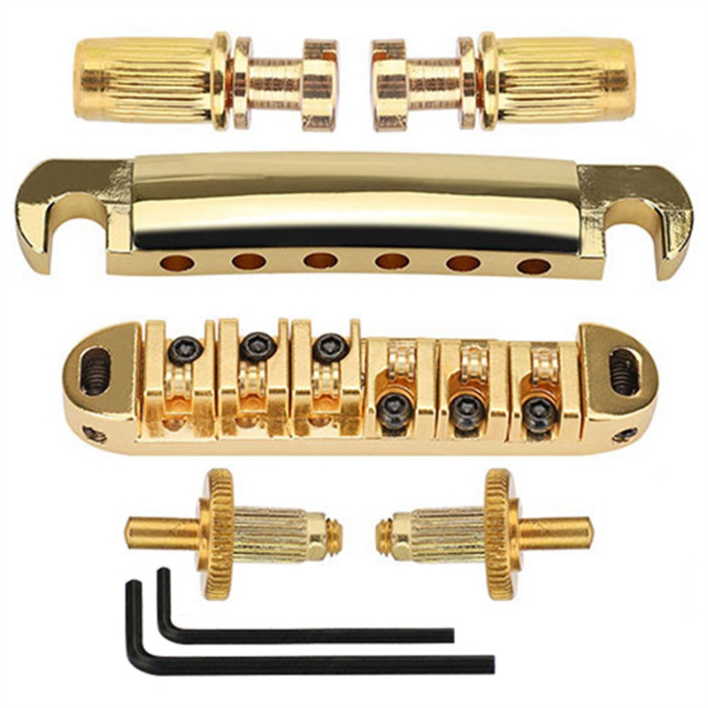 1 Set Of 6 Strings Guitar Tune-O- Bridge and Tailpiece,Silver