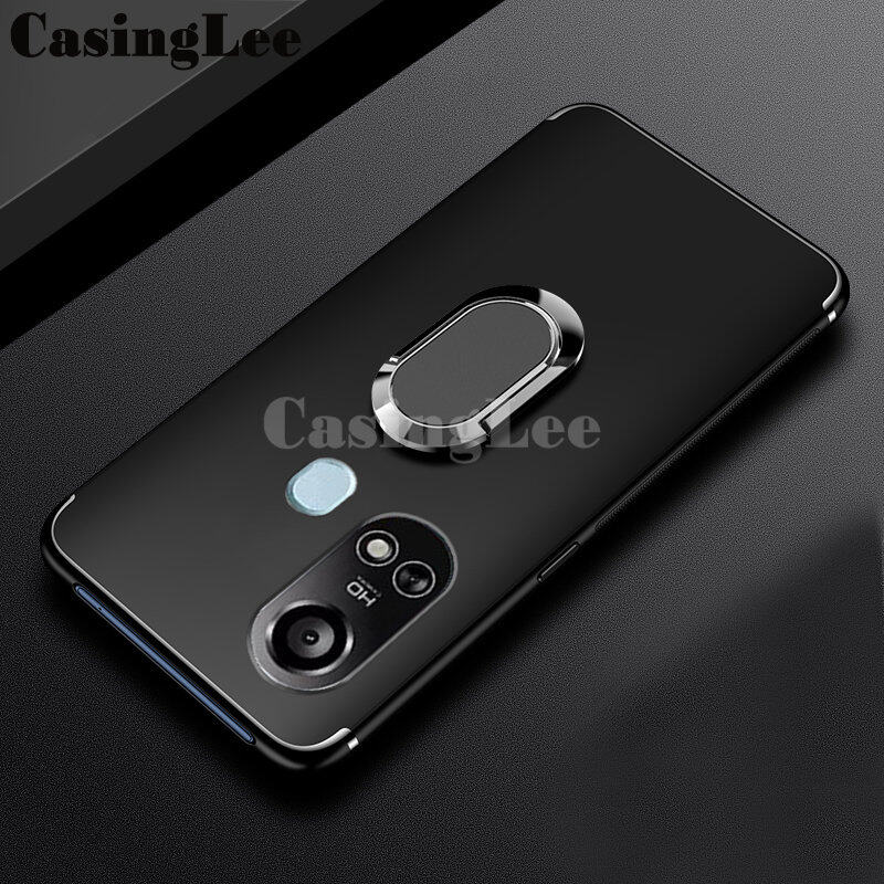 For itel A49 Play / A58 Lite Case Soft matte full Protector Shockproof Car Magnetic Holder Ring Phone Cover Casing hp itel A58 Lite / A49 Play Phone cases. 