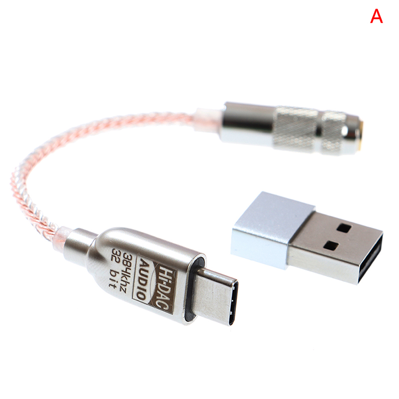 Type-C to 3.5mm 32 Bit/384kHz DSD64/128 HiFi DAC Audio Adapter. 