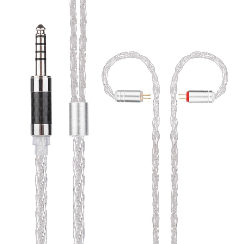 Yinyoo H3 H5 8 Core Upgraded Silver Plated Earphone Cables With Mmcx/2pin For Blon Bl-01 Bl-03 Asx Zsx Edx Dq6 Cca Ca16 Ckx. 