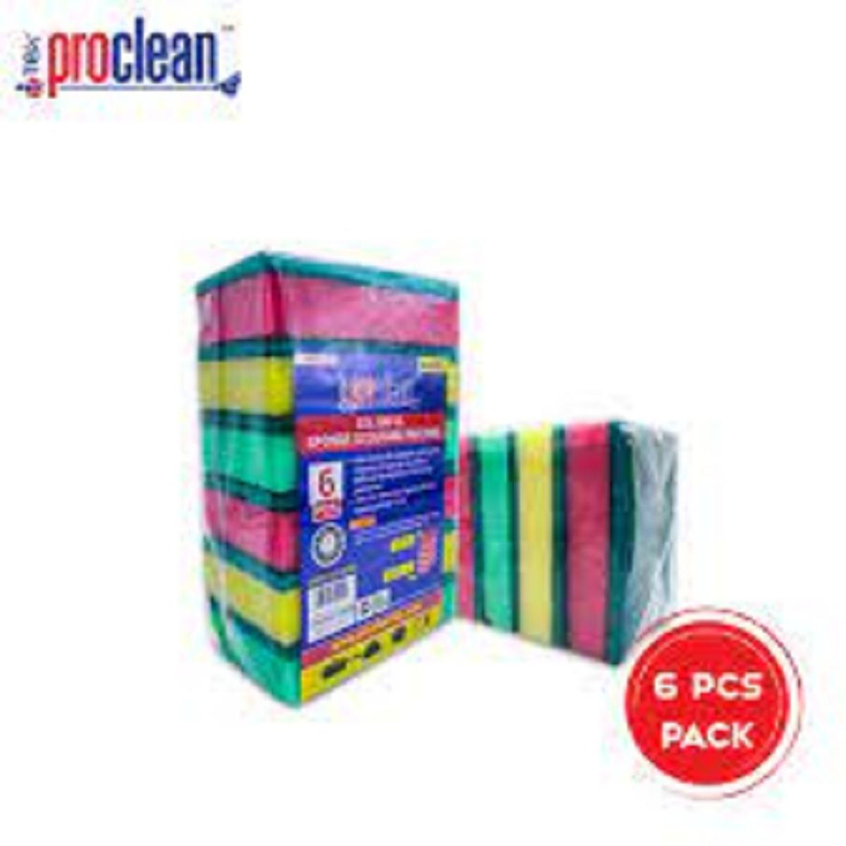 6 Pcs Big Cleaning Scrub Sponge Colorful Double-Face Sponge Scouring Pad_