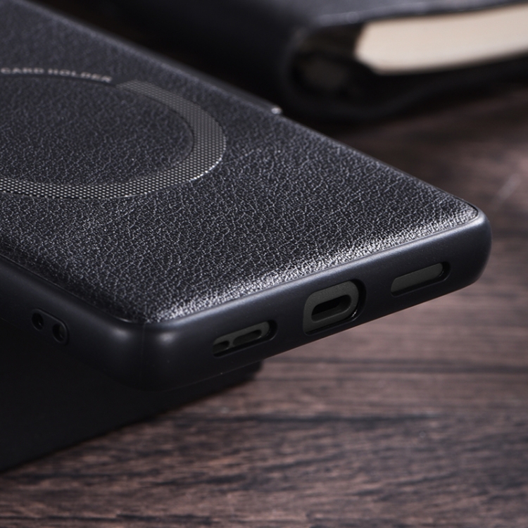 For Google Pixel 7 Magsafe Magnetic Ring Leather Texture Phone Case. 