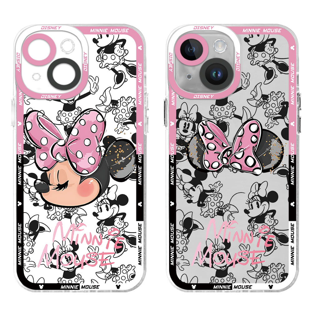 Disney Mickey Minnie Mouse Case for Apple iPhone 8 12 Mini 13 Pro Max 11 15 Plus 7 X XS SE XR 14 Pro Cover Clear Silicone. 