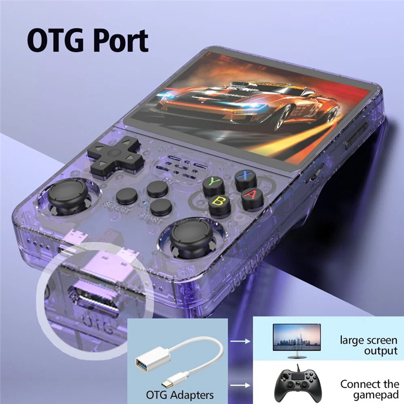 R36S Retro Game Console 64GB 15000+ Games Linux System 3.5 Inch IPS Screen Portable Pocket Game Player for Kids B Easy to Use. 