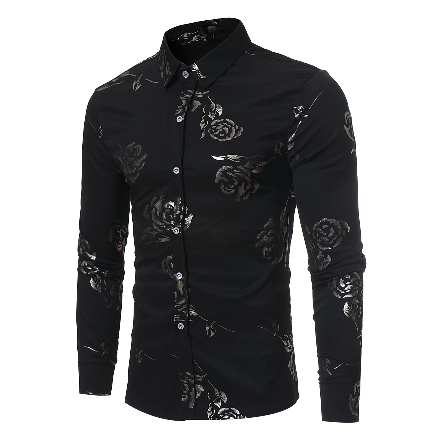 black shirt with roses mens
