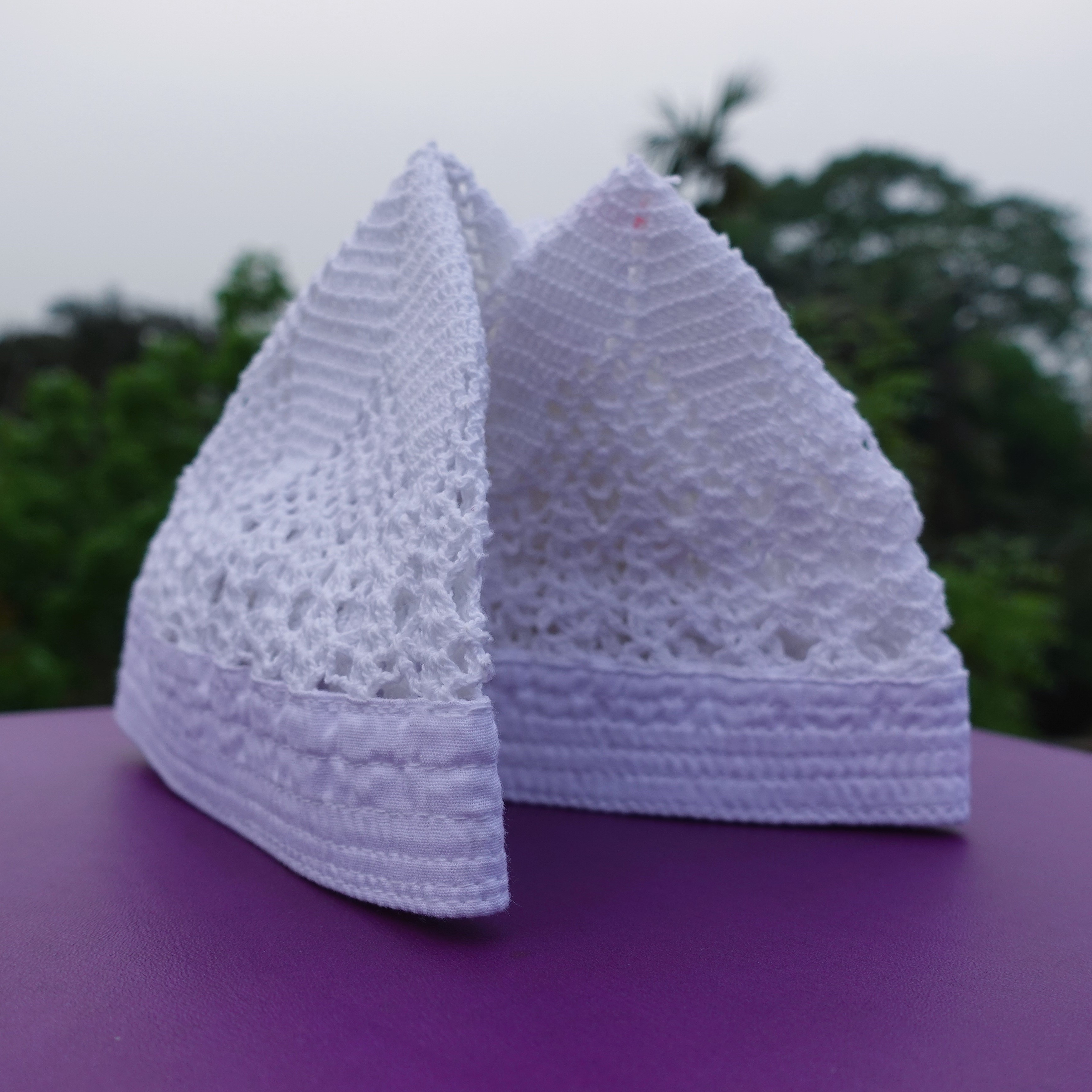 White Color Beautiful Design Tahfiz Tupi -Tupi For Men - Cap For Men -1pc Cap - Comfortable And Stylish. 