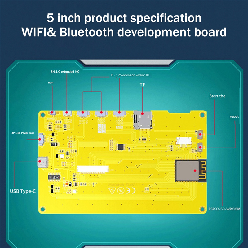 ESP32-S3 LVGL Development Board with 5 Inch LCD Display Capacitive Touch Screen Wifi Bluetooth MCU Smart Display Screen. 