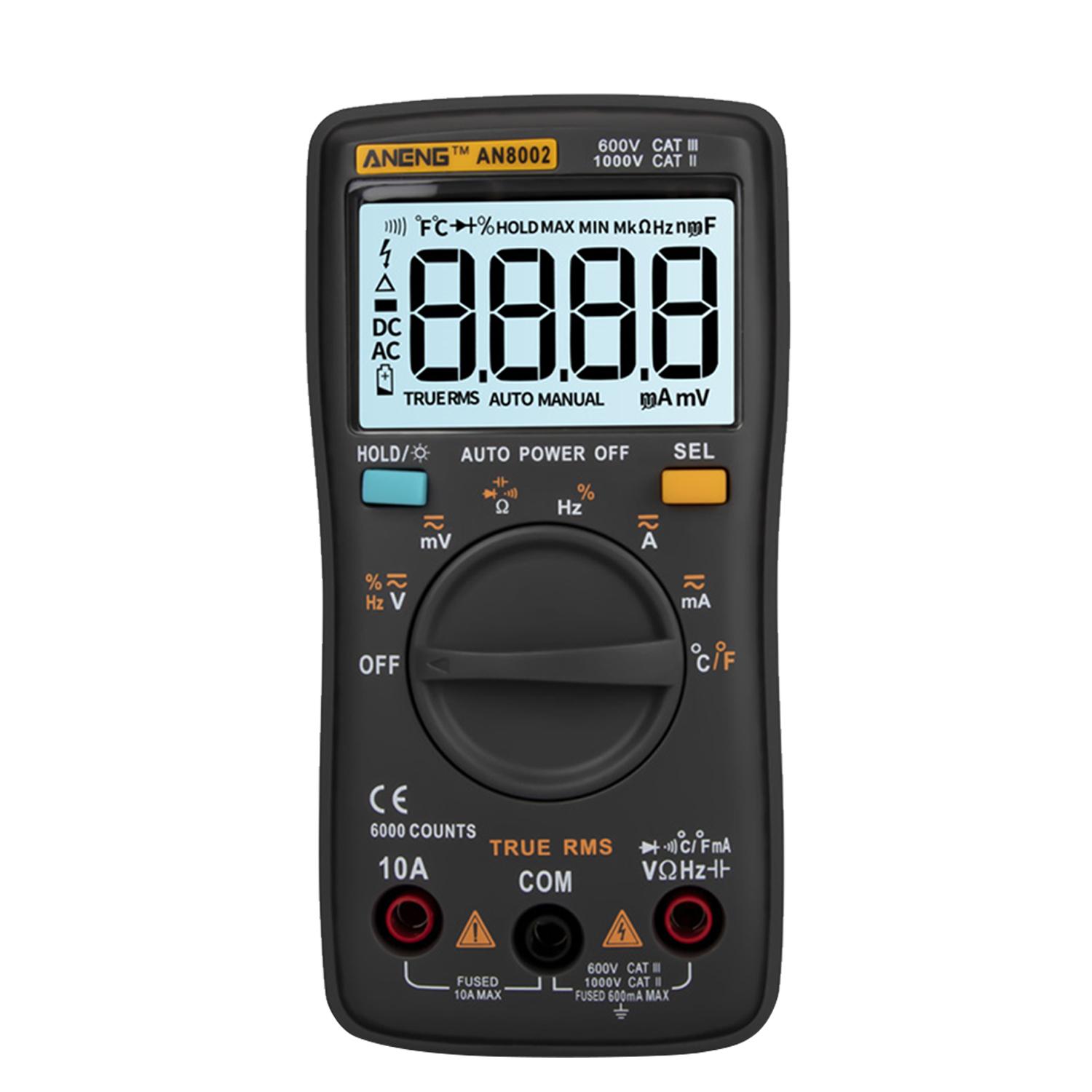 KOGEEK ANENG AN8002 6000 Counts True RMS Digital Multimeter Voltmeter Ammeter High Accuracy Measure Temperature AC/DC Voltage Current Resistance Capacitance Frequency Duty Cycle Diode Tester. 