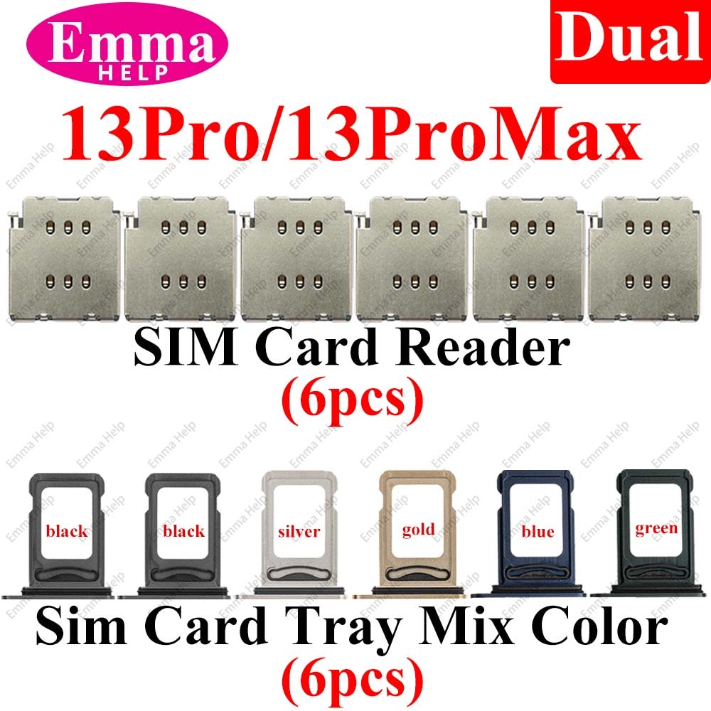 Dual Sim Card Reader Sim Tray Slot Holder for iPhone 13 11Pro 12 Mini 14 Plus 14 Pro Max XR XSMAX Adapter Connector Flex Cable. 