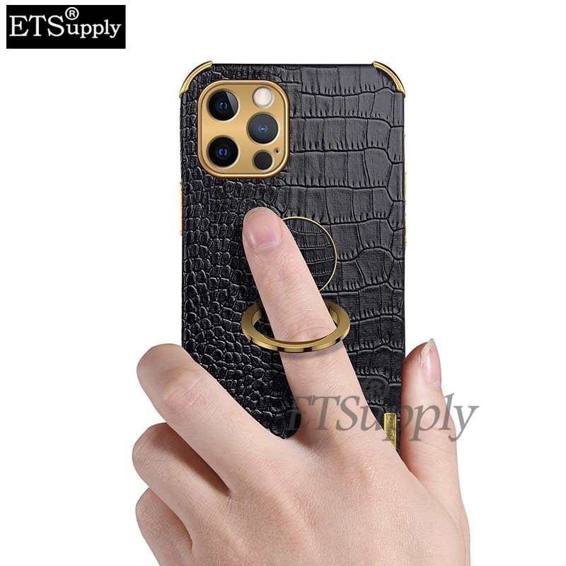 Phone Case Tecno Spark 20Pro 20C Soft Case Crocodile Pattern Texture Leather Handphone Shockproof Adsorb Ring Back Cover Tecno Spark 20 C 20 Pro Case. 