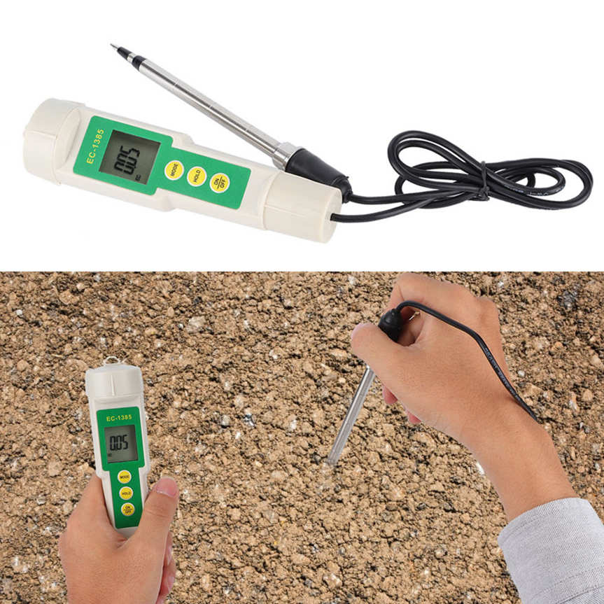 Salinity Meter EC‑3185 Portable Soil EC/TDS/CF Tester for Agricultural Horticultural Planting. 