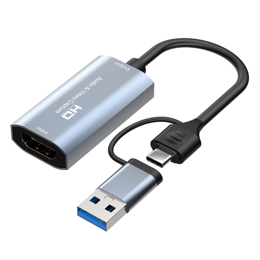 Type C Video Capture Card HDMI-compatible Video Grabber Portable 4K Video Capture Card HD 1080P for Live Streaming Video Record. 
