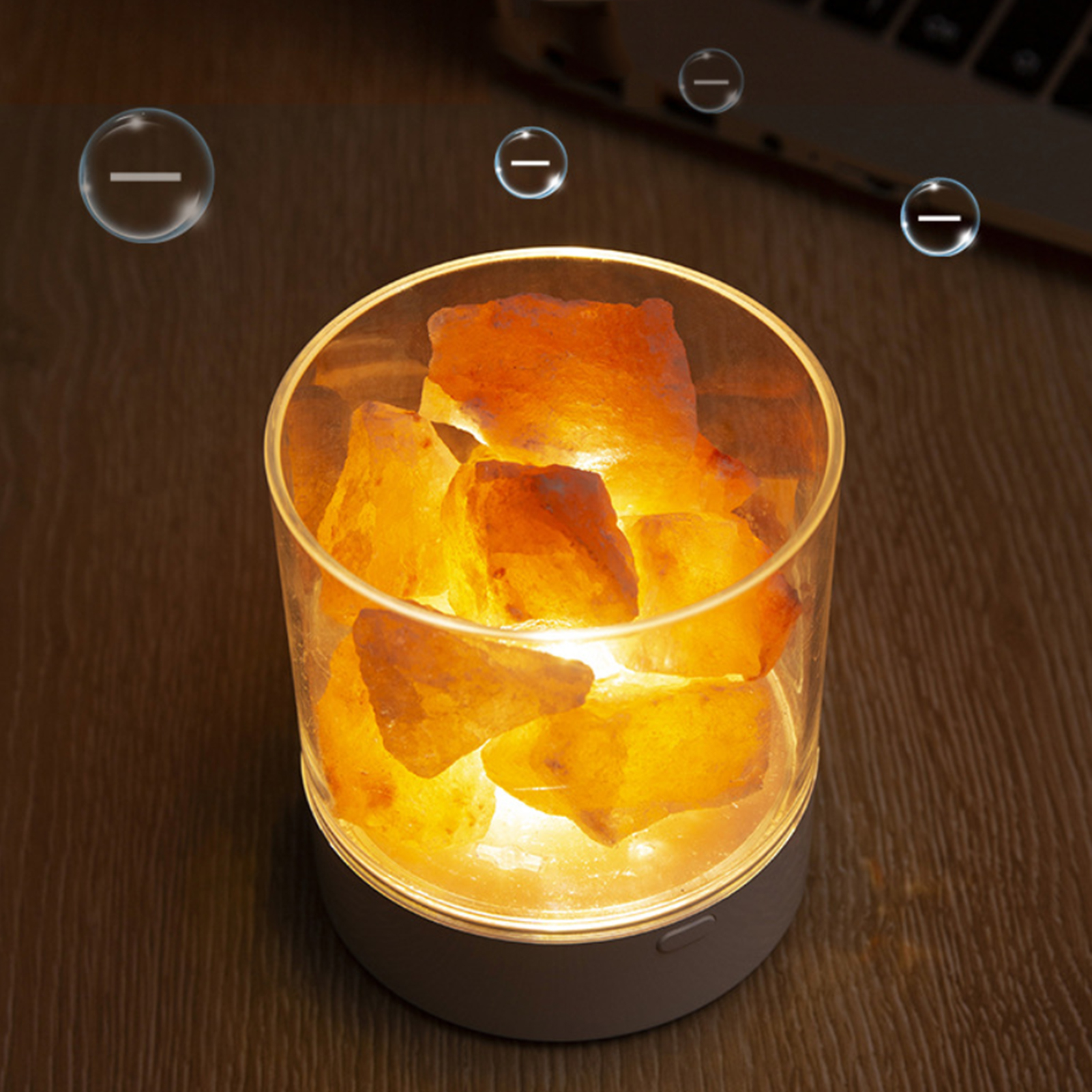 Migeet Natural Crystal Himalayan Salt Lamp Multi-color Brightness Adjustable Bedside Table Lamp. 