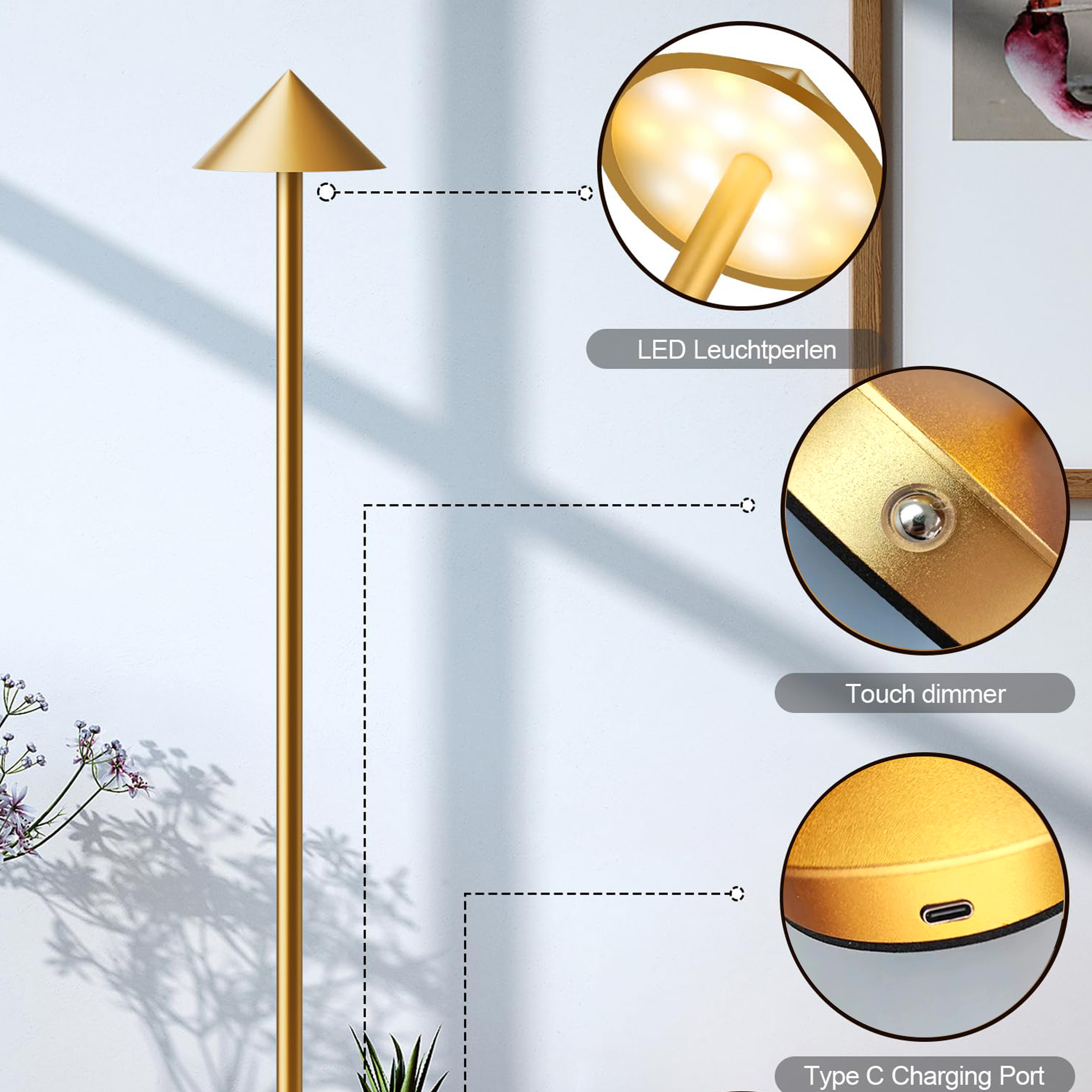 Type-C Rechargeable Table Lamp Creative Dining Touch Led Hotel Bar Coffee Pina pro Table Lamp Lampada Da Tavolo Decorative Lamp. 