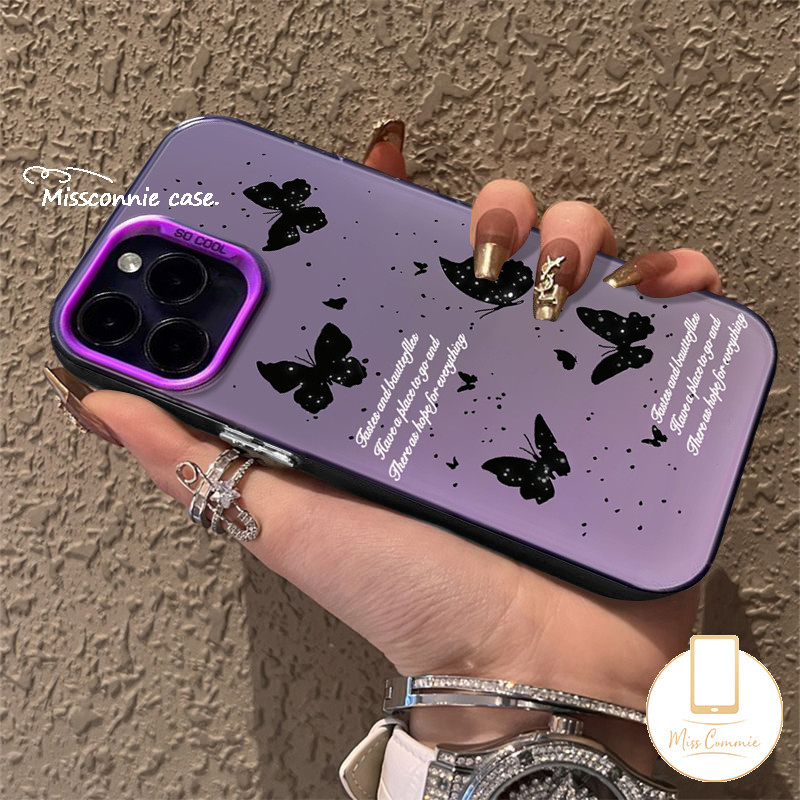 Vintage Butterfly Case For Redmi 10A 13C 12 10C 12C 9A 9T 10 9C A2 9 A1 Note 13 12 9 11 8 10 11s 10s Pro Max Poco X3 X6 M6 M3 C55 Mi 12 11 Lite Luxury Plating Doodle English Cover. 