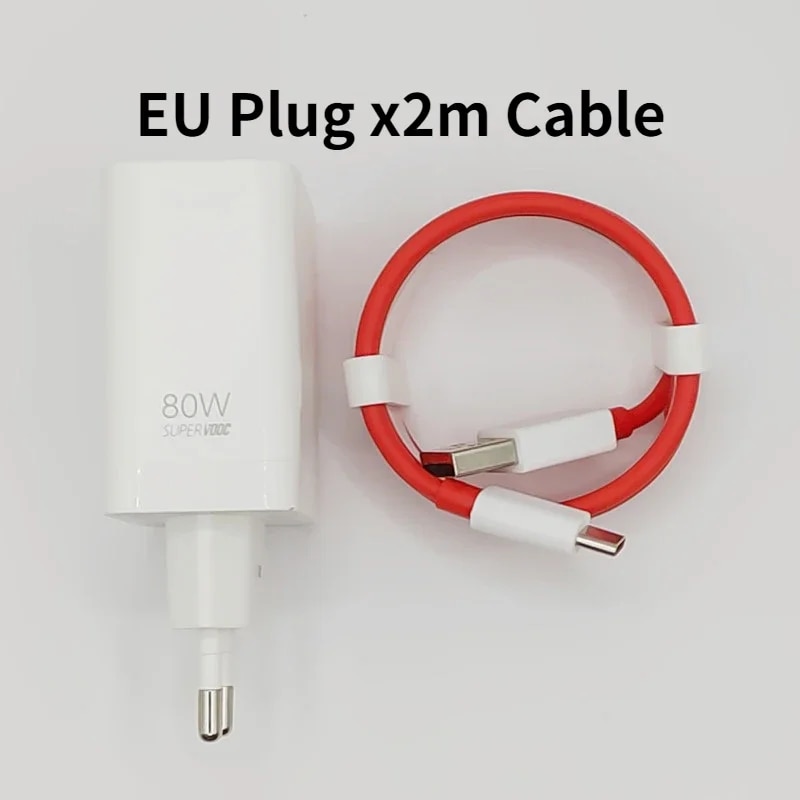 80W SuperVooc Charger For OnePlus Nord 2 9 9T Fast Warp Charge Power Adapter Type C Cable For OnePlus 9 10 Pro Nord 8T 8 GT Ace. 