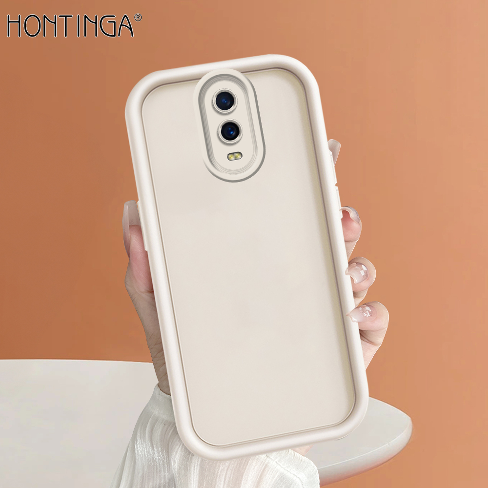 Hontinga for OPPO R17 Back Cover Luxury Ladder Soft Camera Protection Rubber Phone Case